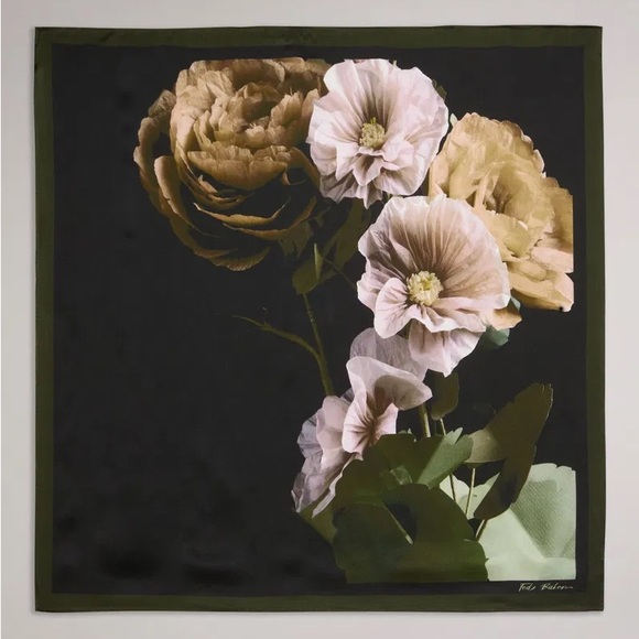 NEW Ted Baker Anikaay silk scarf floral print square - Picture 2 of 8